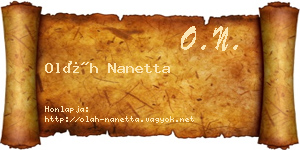 Oláh Nanetta névjegykártya
